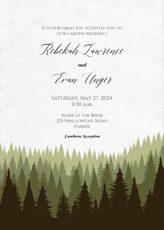 Magical forest - wedding invitation