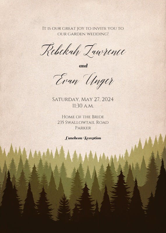 Magical forest -  invitación de boda