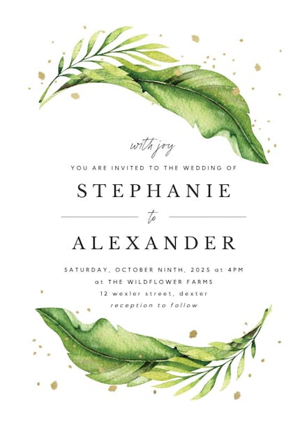 Magical greenery - wedding invitation