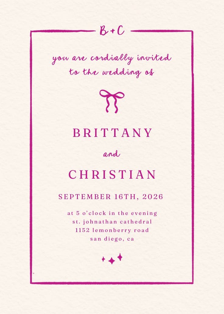 Magical minimalism - wedding invitation