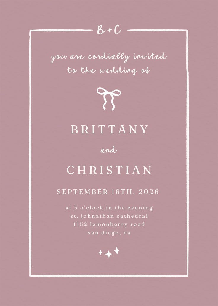 Magical minimalism - wedding invitation