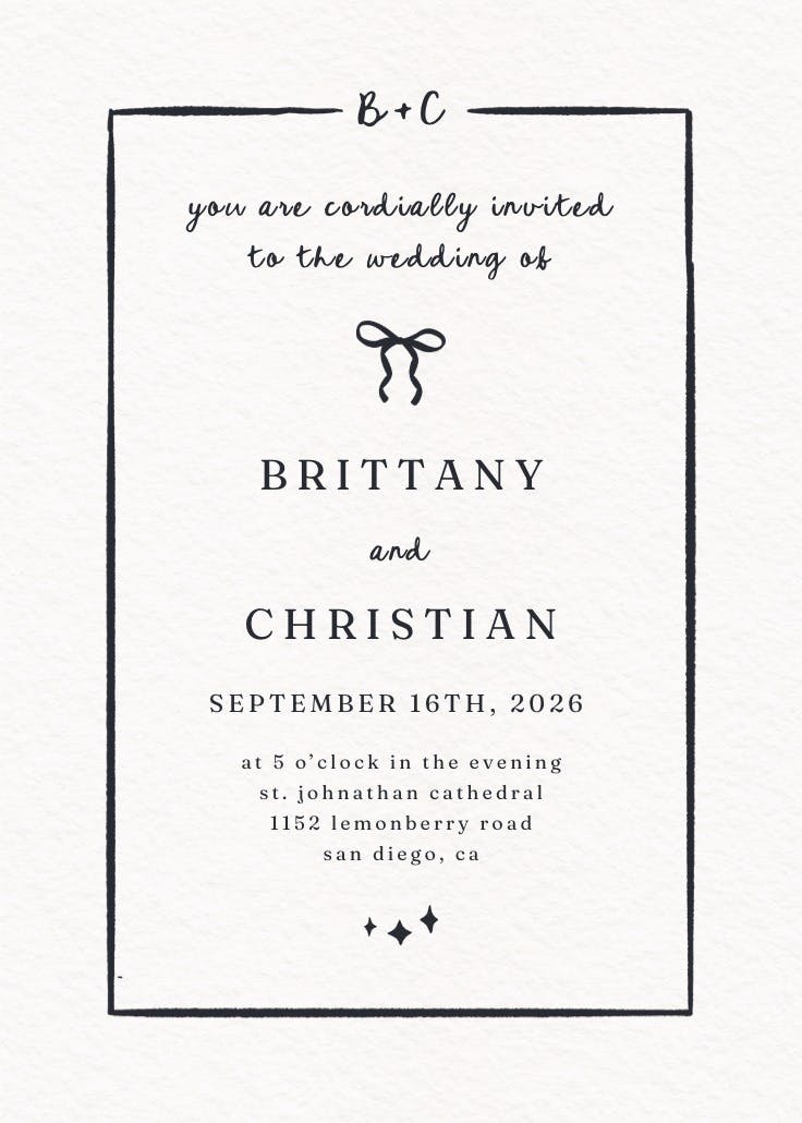 Magical minimalism - wedding invitation
