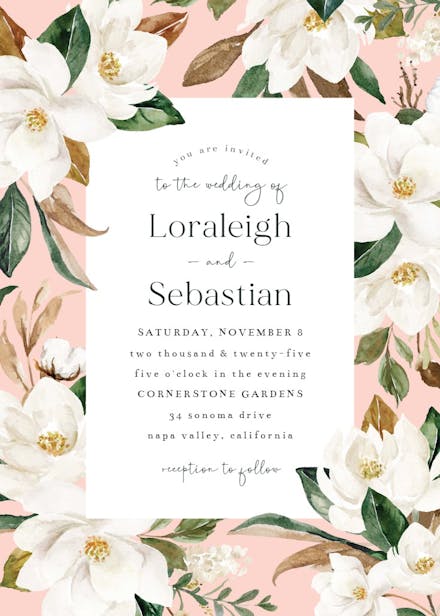 Magnolia - wedding invitation