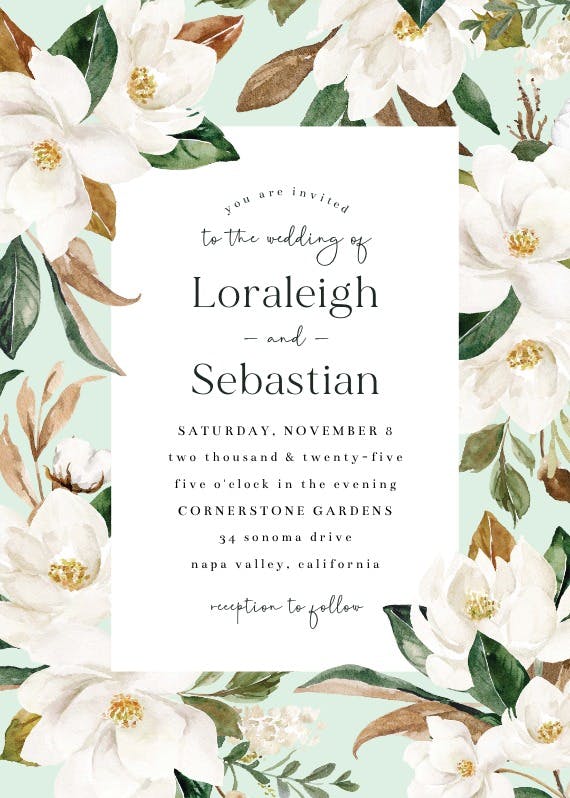 Magnolia - wedding invitation