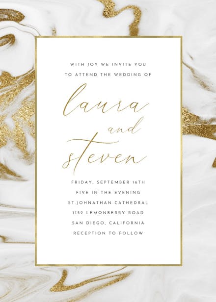Marble frame - wedding invitation