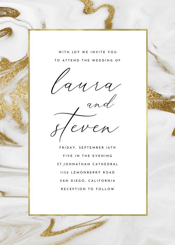 Marble frame - wedding invitation