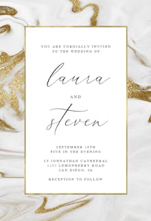 Marble frame - wedding invitation