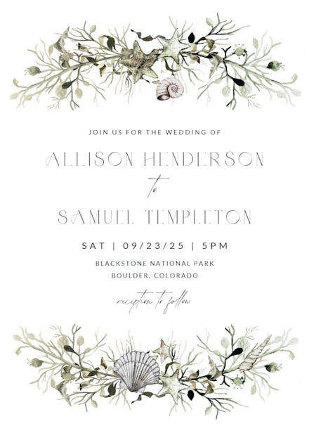 Marine nautical - wedding invitation