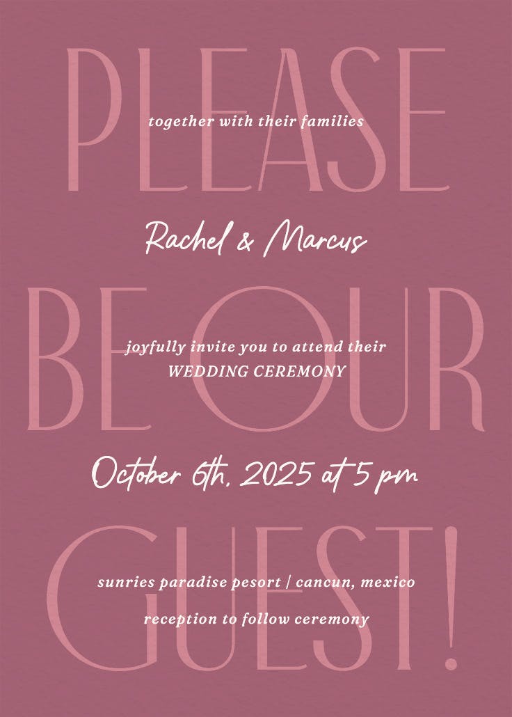 Married at last - wedding invitation