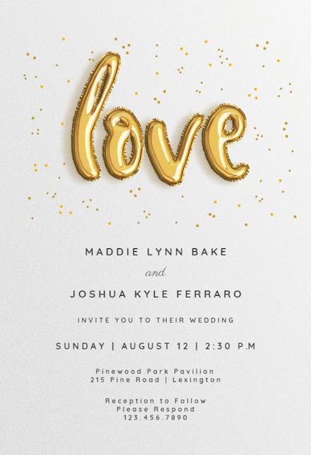 Marry balloons - wedding invitation