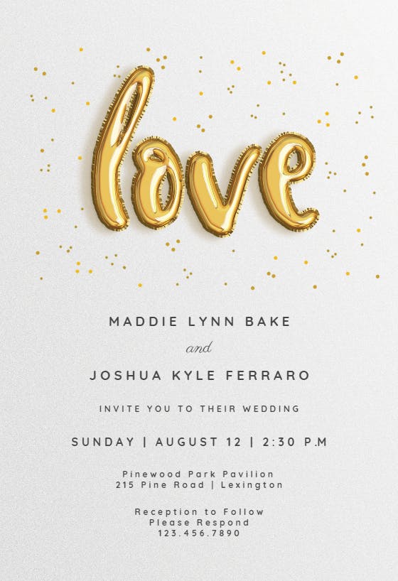 Marry balloons -  invitación de boda