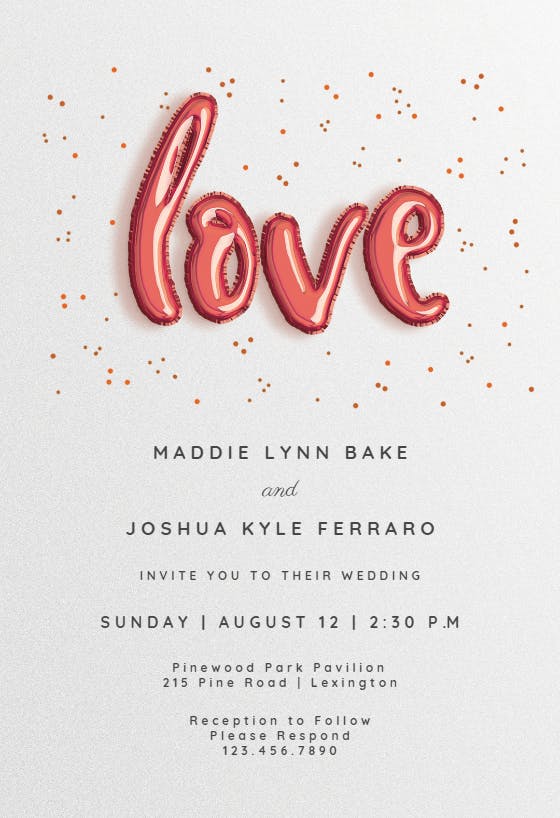 Marry balloons -  invitación de boda