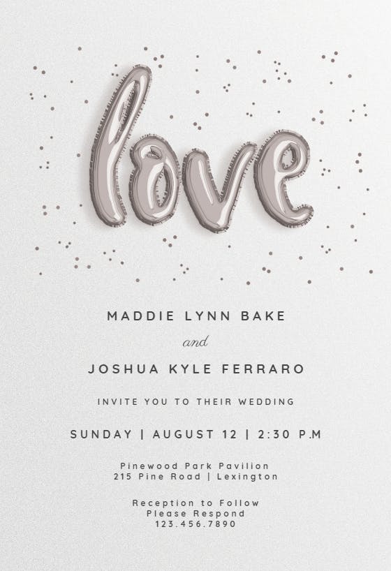 Marry balloons - wedding invitation
