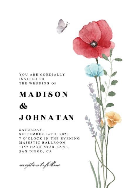Meadow bouquet - Wedding Invitation