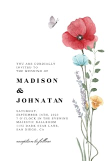 Meadow bouquet - wedding invitation