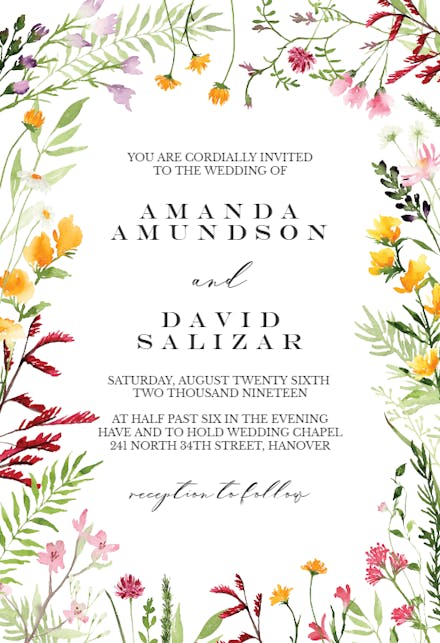 Meadow Flowers - Wedding Invitation