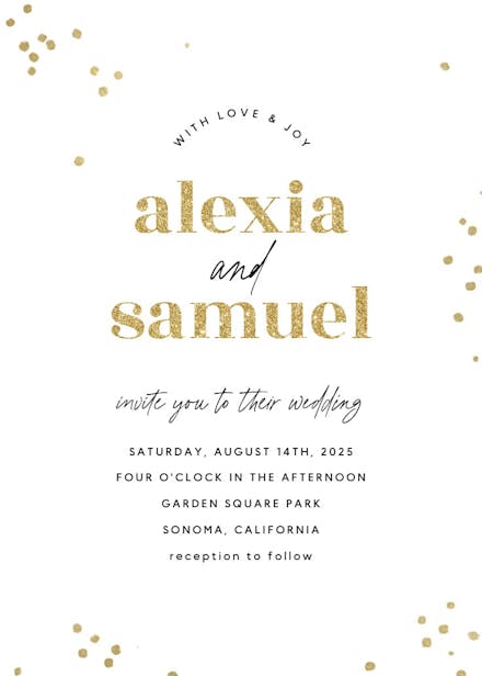 Minimal confetti - wedding invitation