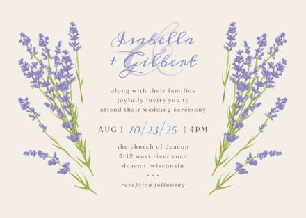 Minimal floral - wedding invitation