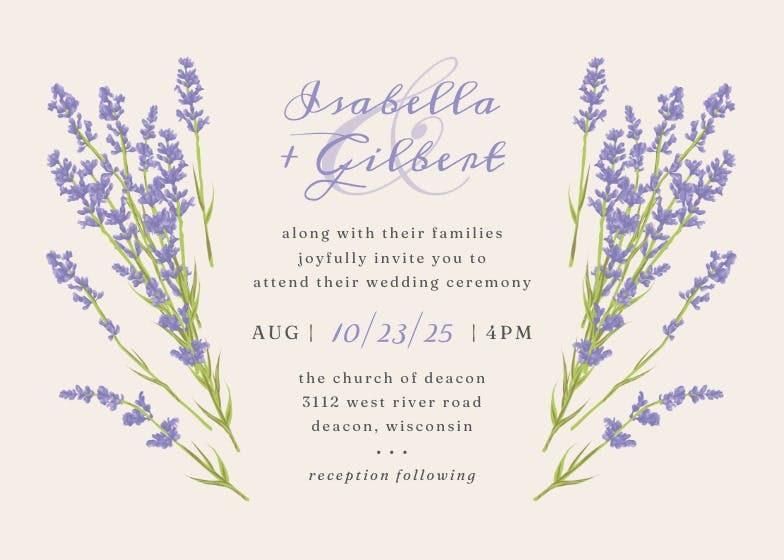Minimal floral - wedding invitation