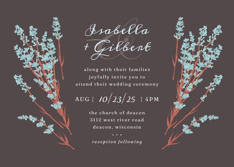 Minimal floral - wedding invitation
