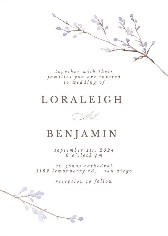 Minimalist peri - wedding invitation