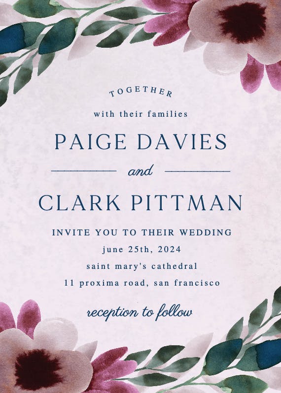 Moody blooms - wedding invitation