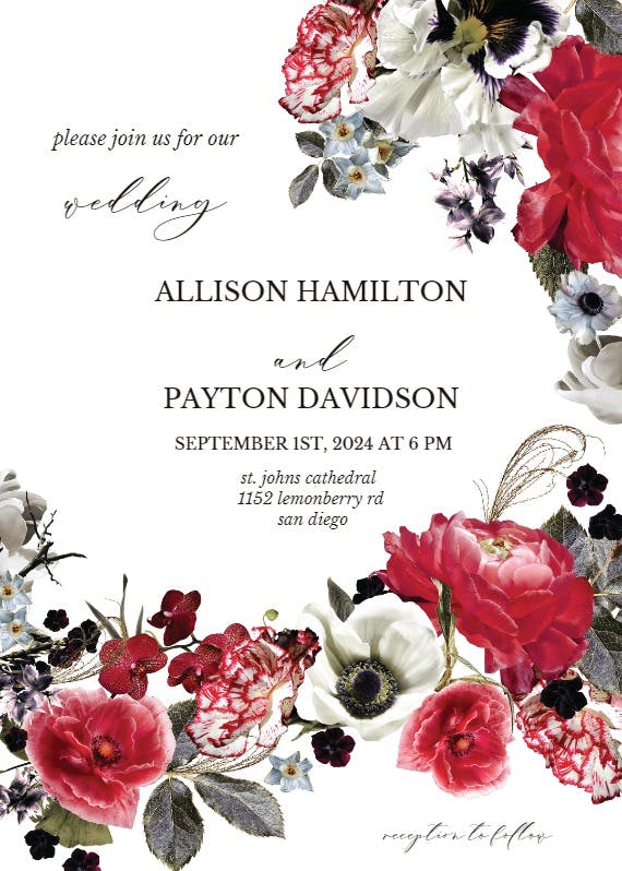 Moody floral - wedding invitation