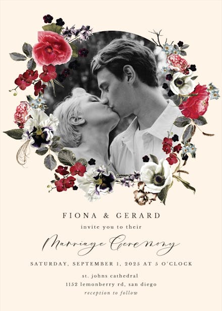 Moody flowers - wedding invitation