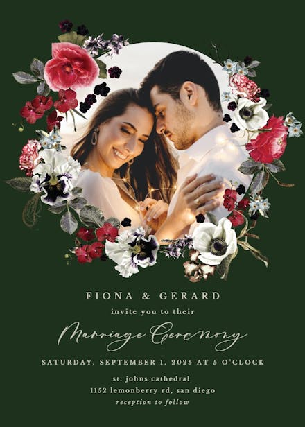 Moody flowers - wedding invitation
