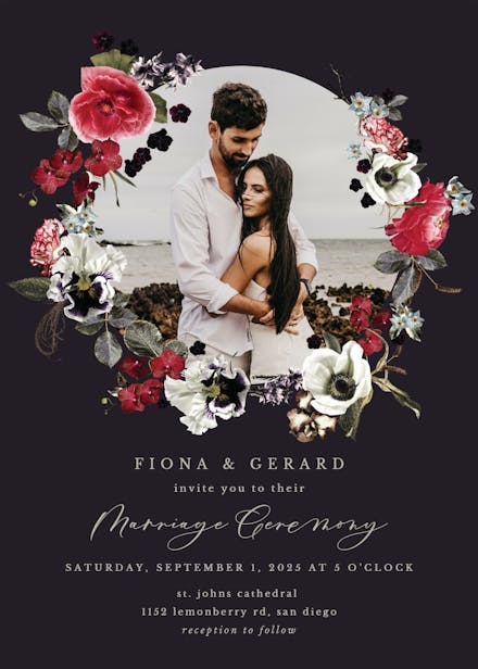 Moody flowers - wedding invitation