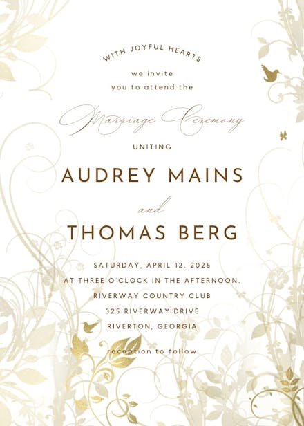 Muted floral - wedding invitation