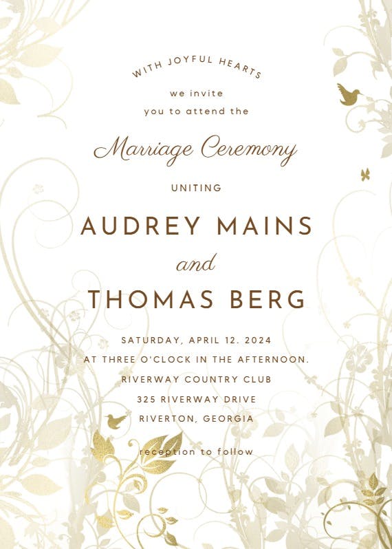 Muted floral -  invitación de boda