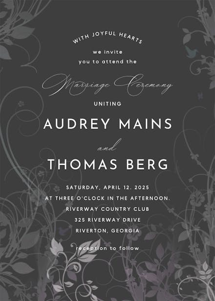 Muted floral - wedding invitation