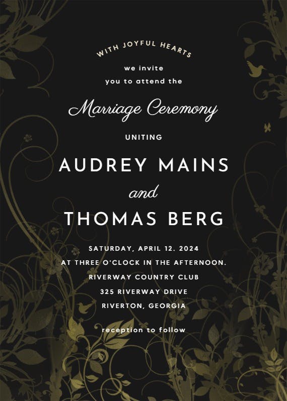 Muted floral - wedding invitation