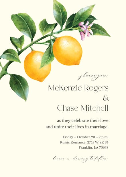 Natural beauty - wedding invitation