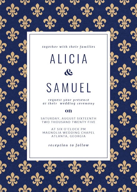 Nautical pattern - wedding invitation