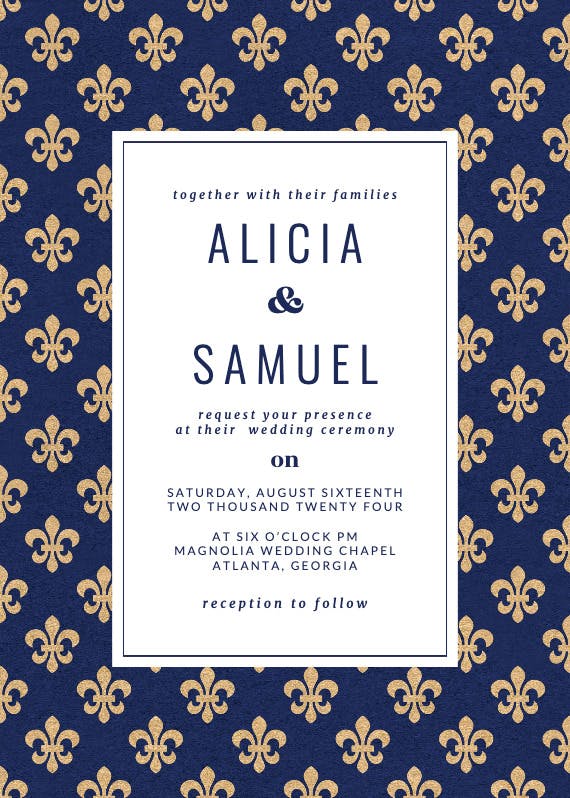 Nautical pattern - wedding invitation