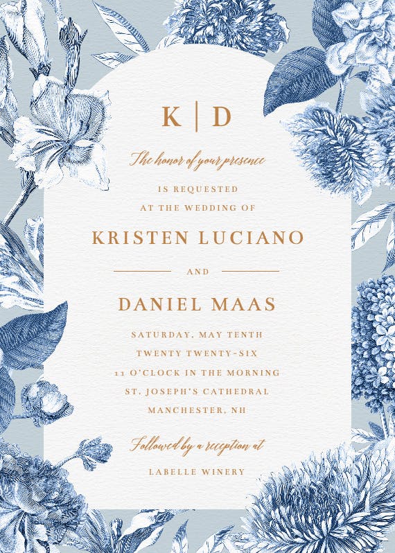 Timeless floral elegance - wedding invitation