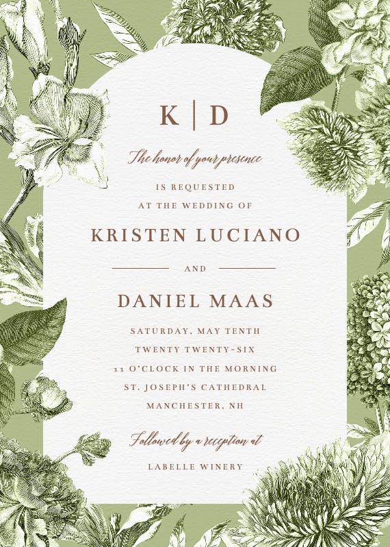 Timeless floral elegance - wedding invitation