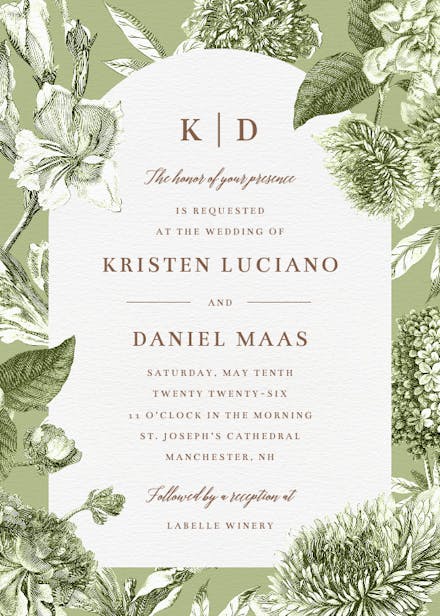 Timeless floral elegance - wedding invitation