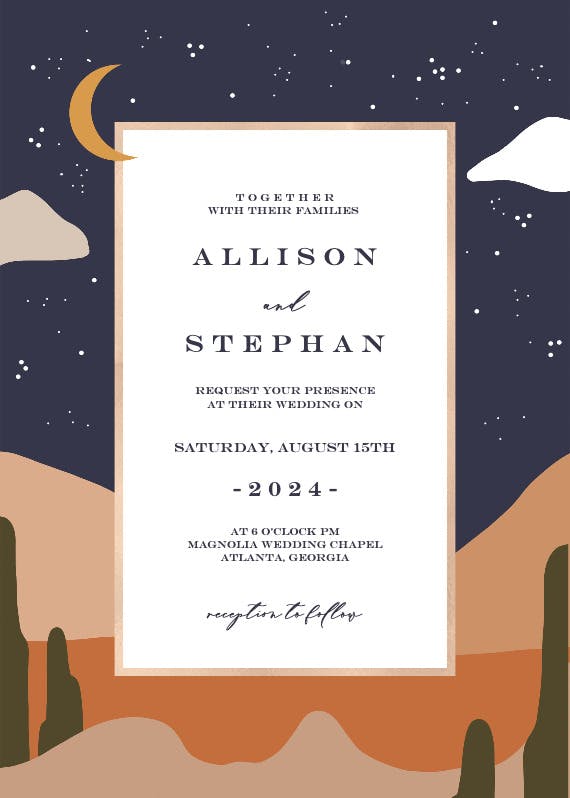Nighty desert - wedding invitation