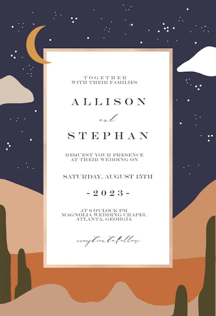 Nighty desert - Wedding Invitation