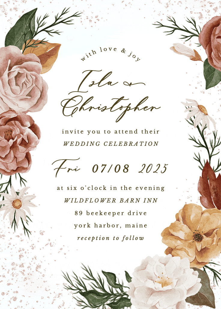 Nocturnal flowers - wedding invitation