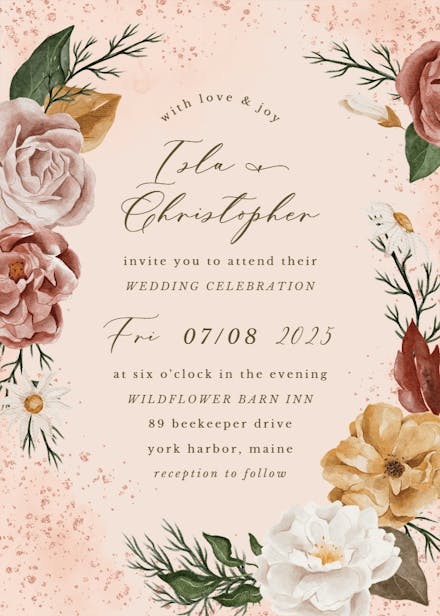 Nocturnal flowers - wedding invitation