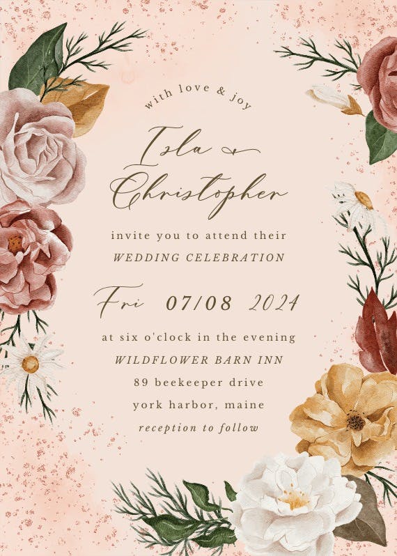 Nocturnal flowers - wedding invitation