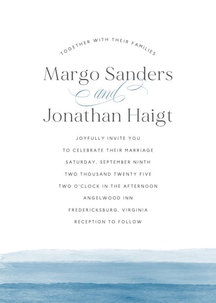 Oil waves - wedding invitation