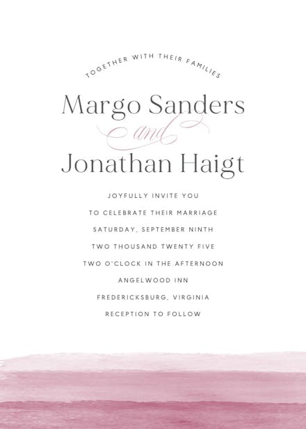 Oil waves - wedding invitation