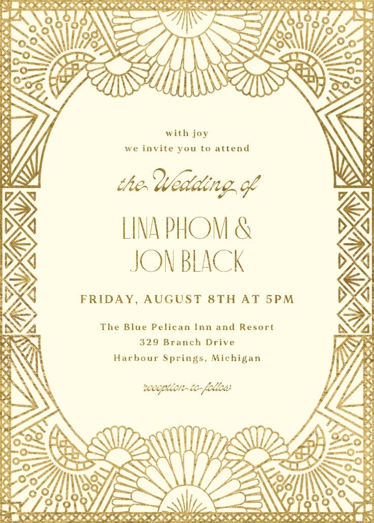 Orange glitz - invitación de boda