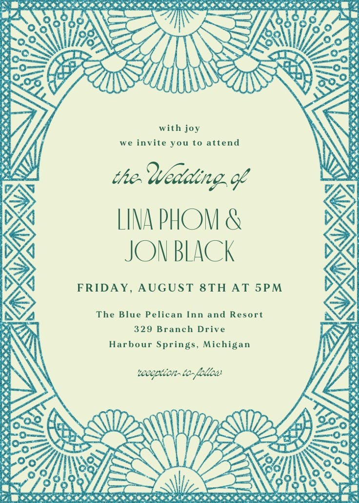 Orange glitz - invitación de boda