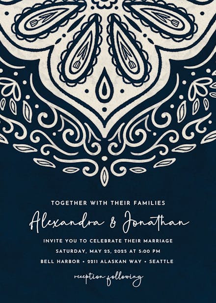 Ornate wedding - wedding invitation